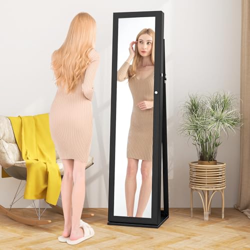Jewelry Armoire Cabinet with 6 - đánh giá và giá Full Length Mirror Jewelry Armoire