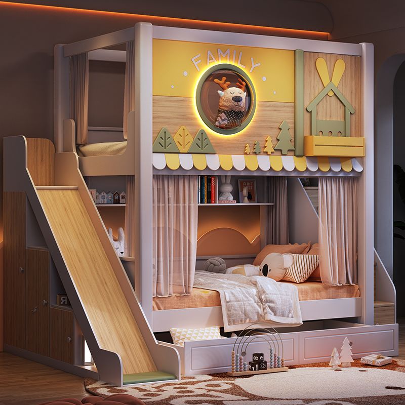 *Modern Forest Theme Kids Bunk - đánh giá và giá Bunk Bed With Stairs And Slide