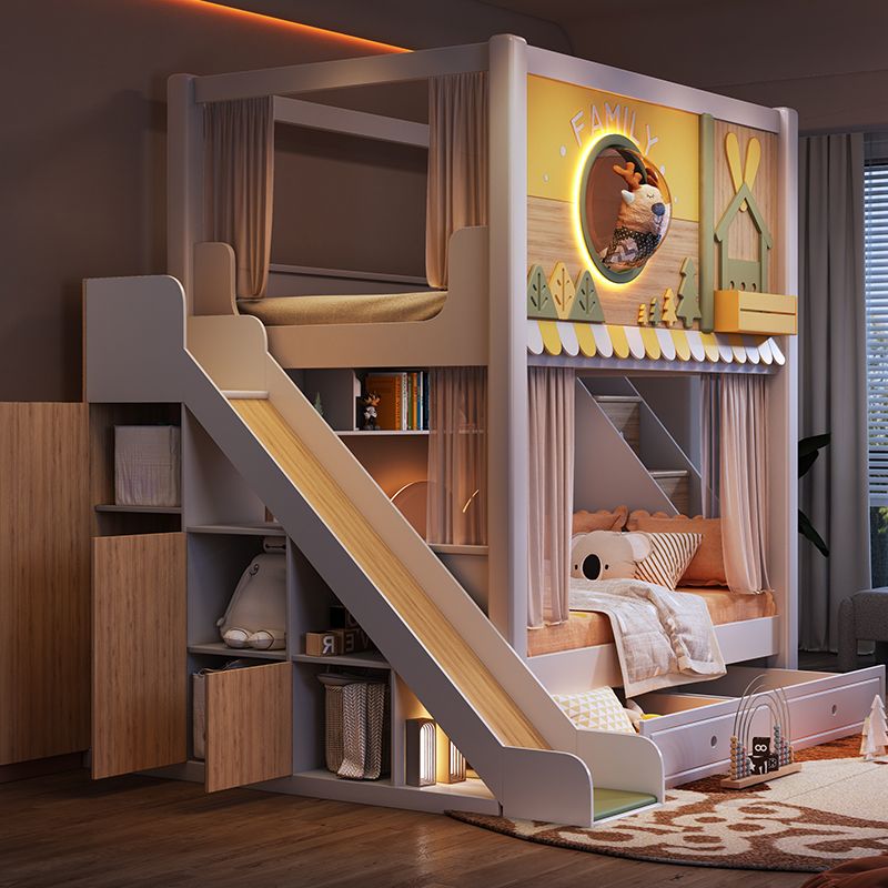 *Modern Forest Theme Kids Bunk - đánh giá và giá Bunk Bed With Stairs And Slide
